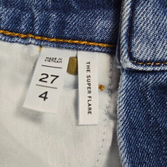 LOFT Exaggerated Flare Jeans Size 4 High Waist Stretch Boho Retro Y2K Vibe - Picture 5 of 13